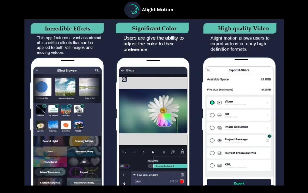 alight motion Pro Apk features