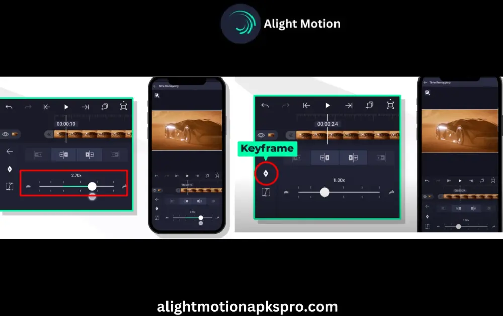 adjust speed and change keyframe