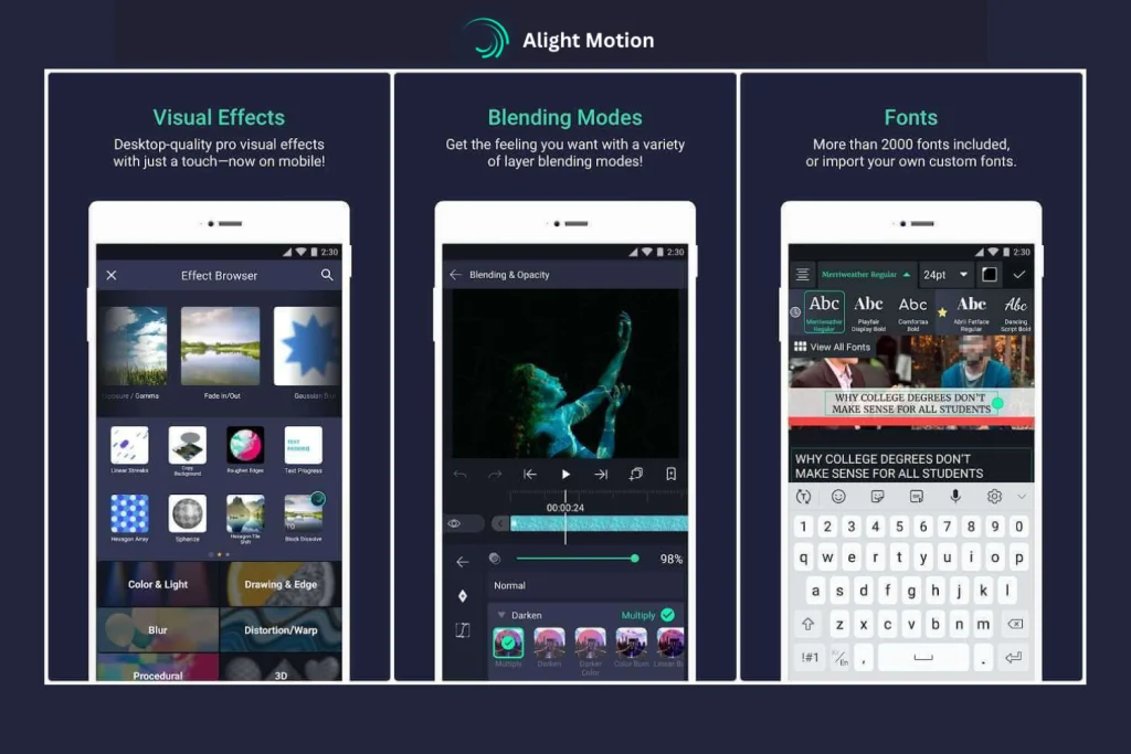 More features of Alight Motion Mod apk.