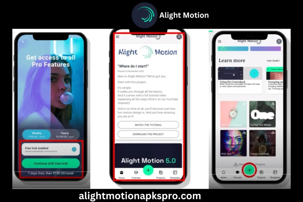 Screenshot of Free Version of alight motion apk