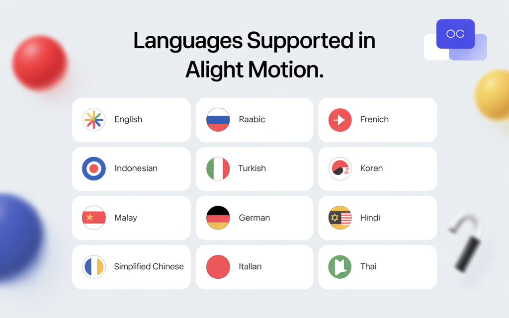 languages in alight motion mod apk 