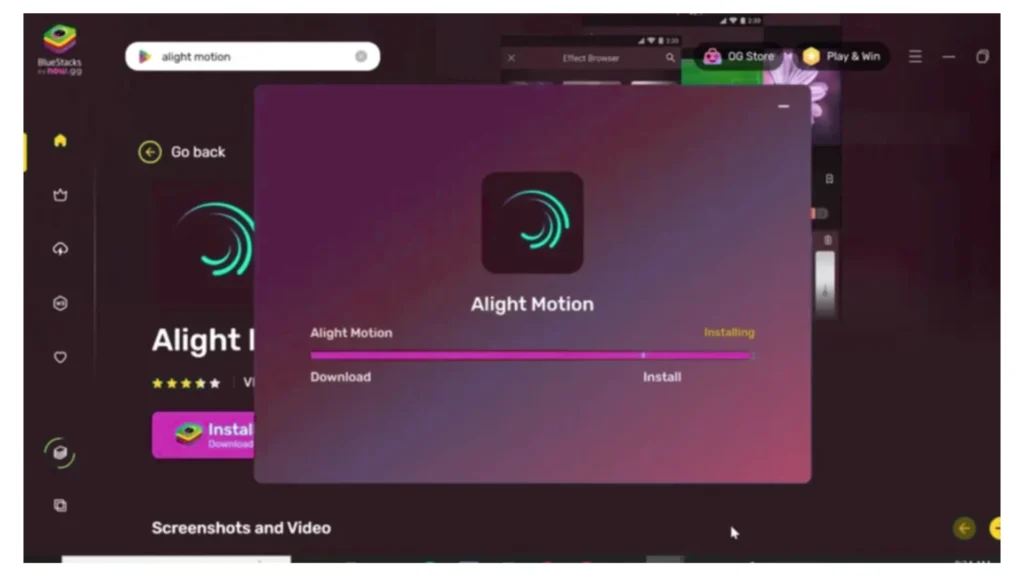 Alight motion download process